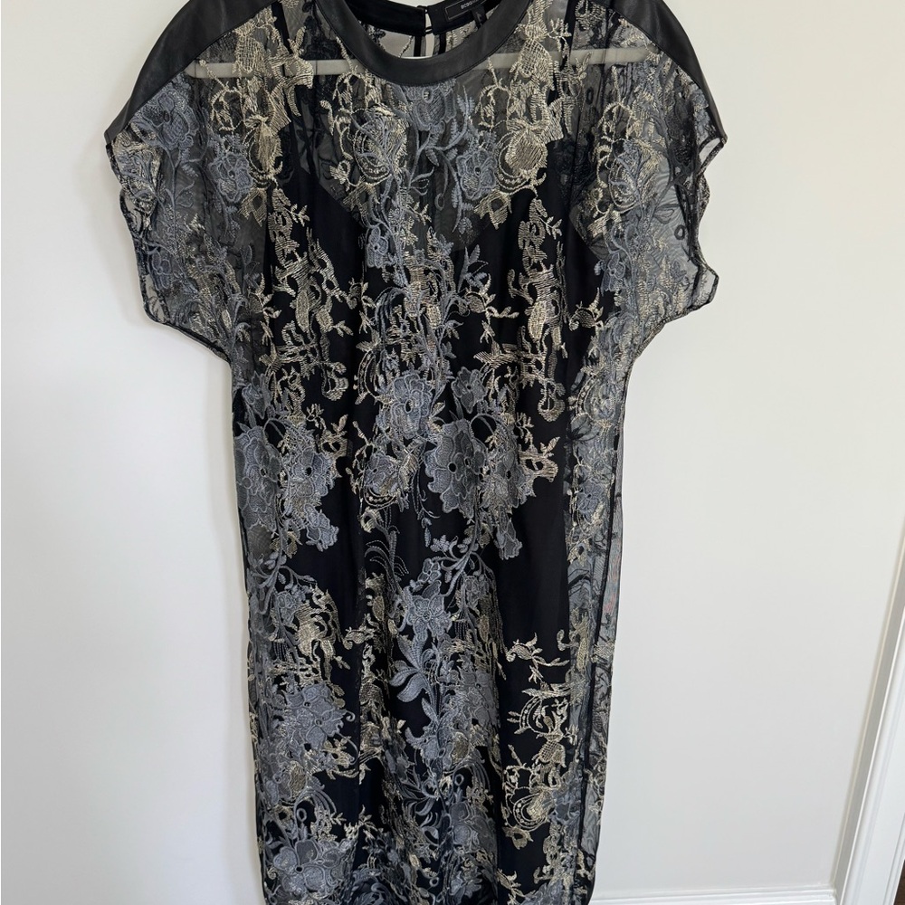 BCBGMaxAzria Black Sheath Midi Dress